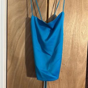 Blue xl Leyden sexy open back . Strings tie up in the back. Silky and sexy